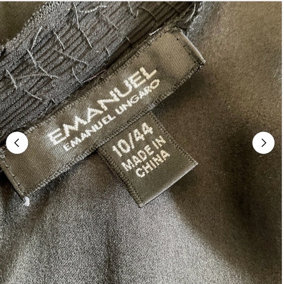 VTG Emanuel Ungaro Black silk beaded slip dress Y2K CBK style minimalist 10 - Picture 2 of 14